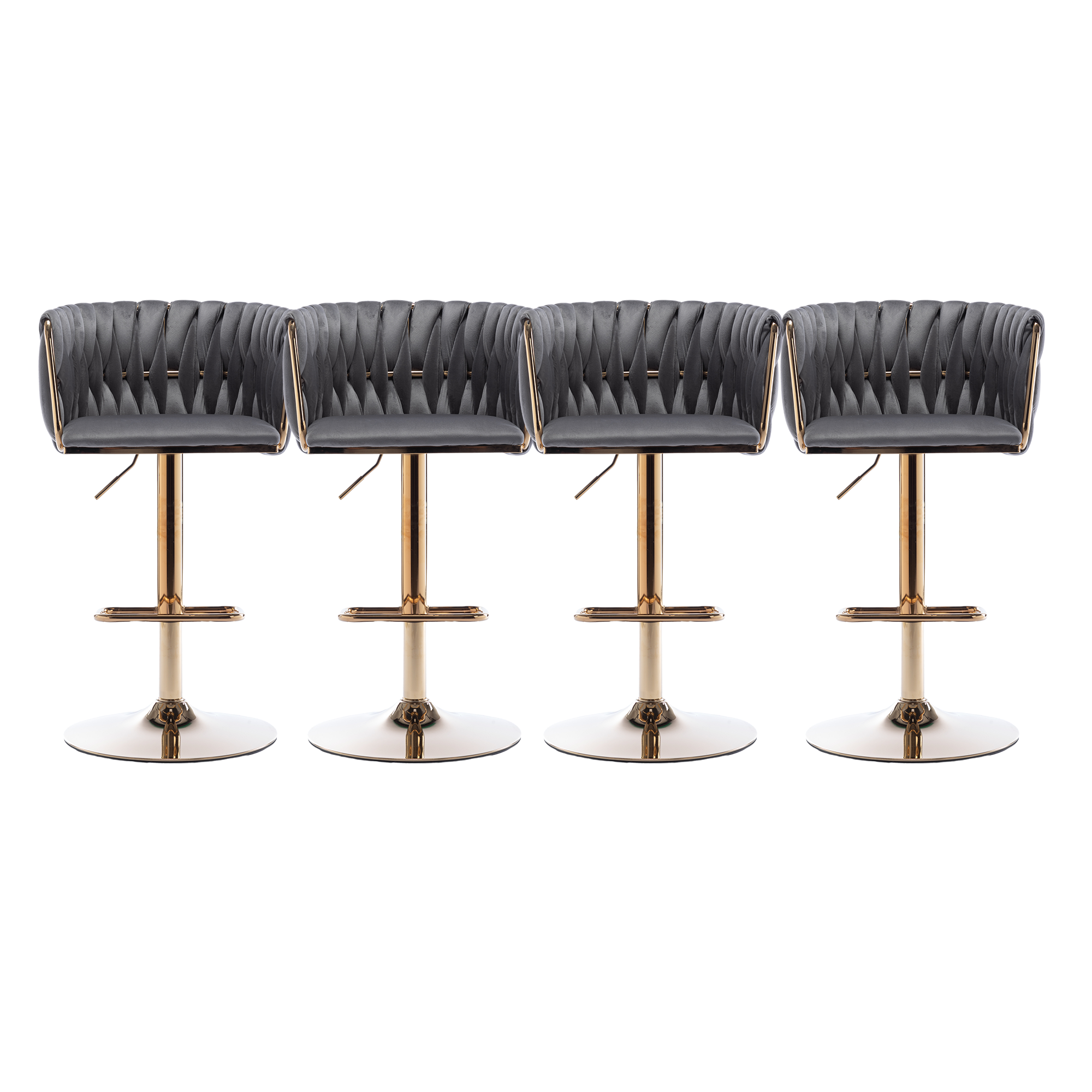 24-32 Inch Velvet Woven Swivel Bar Stools with Back, Velvet Upholstered ...