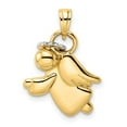 thumbnail image 1 of 24.32 mm 14K & White Rhodium D-C Halo on Angel Pendant, Yellow & White, 1 of 1