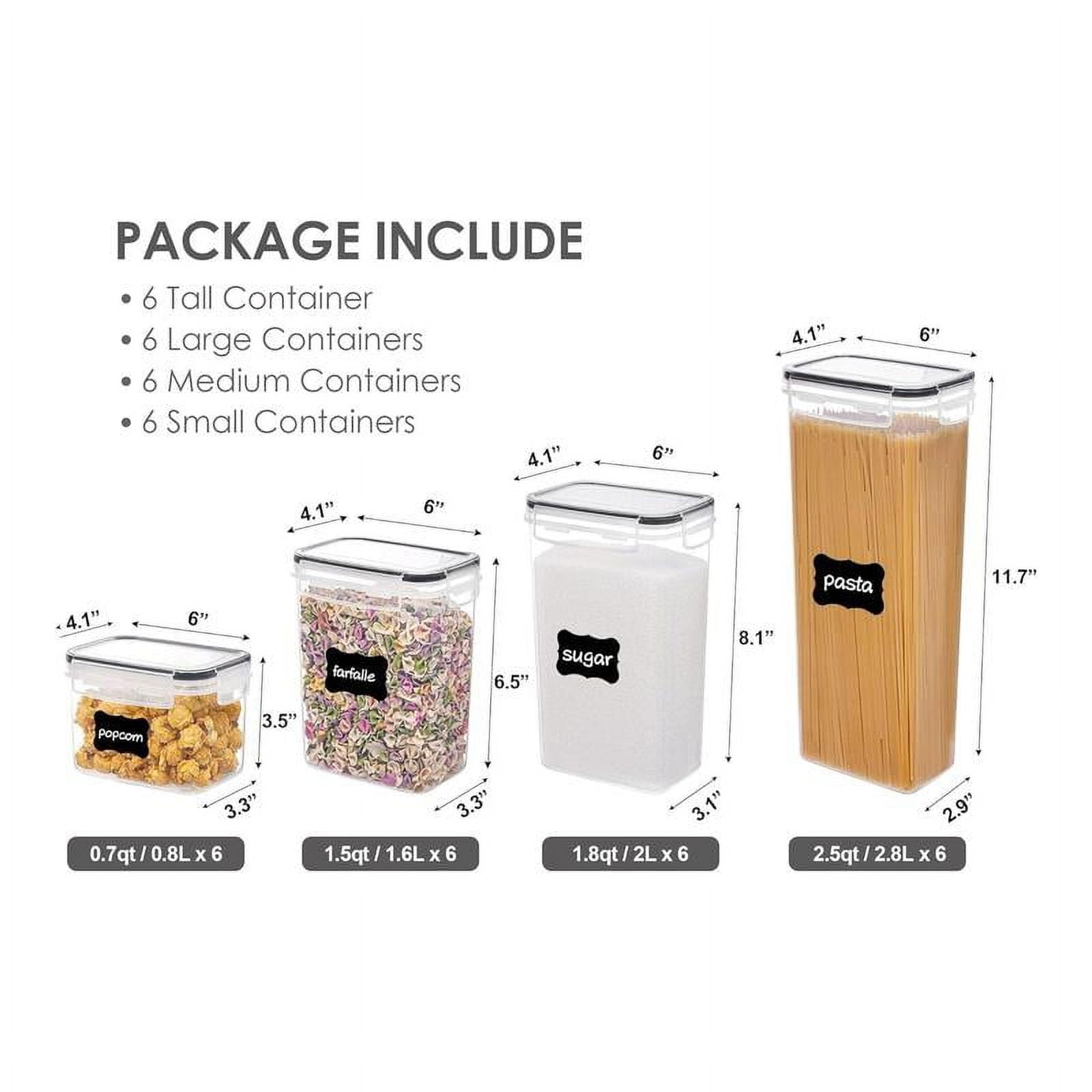 24 / 32 pcs Plastic Kitchen and Pantry Organization Canisters for