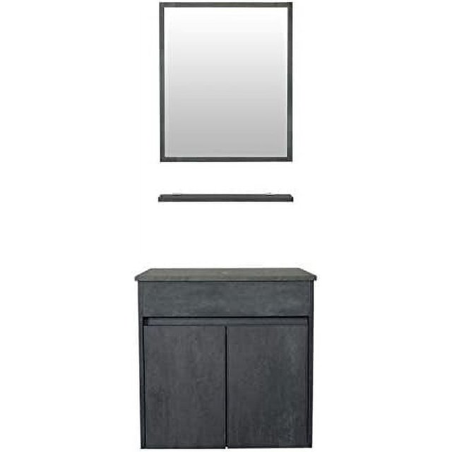 24" Bathroom Vanity Wall Mounted Concrete Grey Two