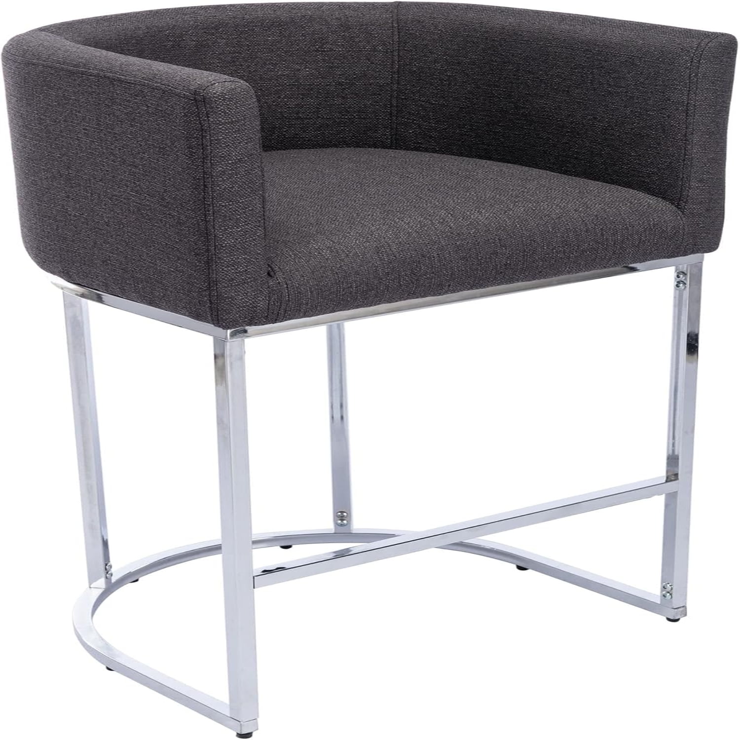 24" H Velet Counter Height Bar Stool with Barrel Back and Arms 4.5" H