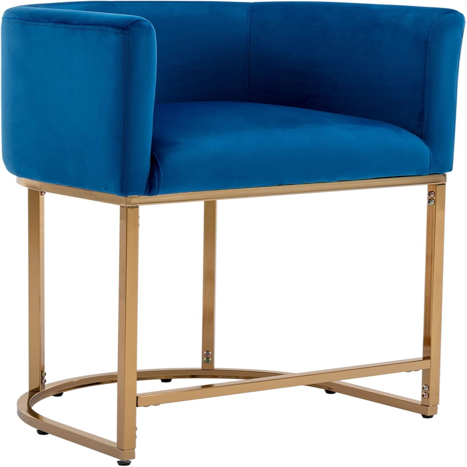 24" H Velet Counter Height Bar Stool with Barrel Back and Arms 4.5" H