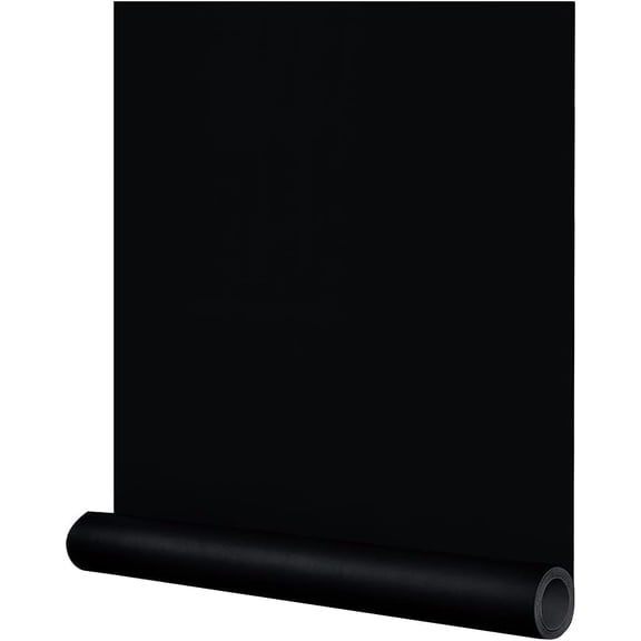 24"x786" Black Wallpaper Peel and Stick Black Contact Paper Matte Solid Textured Self Adhesive Removable Thick Vinyl Film Roll for Cabinets Bedroom Wall Decoration