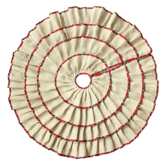 24/36/42/50/60inch Diameter Ruffler Jute Burlap Christmas Tree Bottom Decoration Christmas Accessories