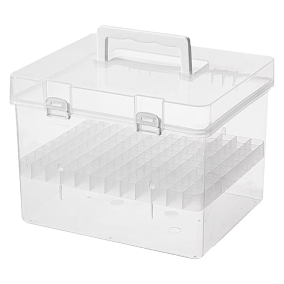 24/36/48/60/80/120 Slots Transparent Marker Organizer Case, Plastic Marker Storage Box, Transparent Marker Case Storage Container with Removable Slots, Organizer for Art Supplies(Clear4,7.5x6.1x6.7")