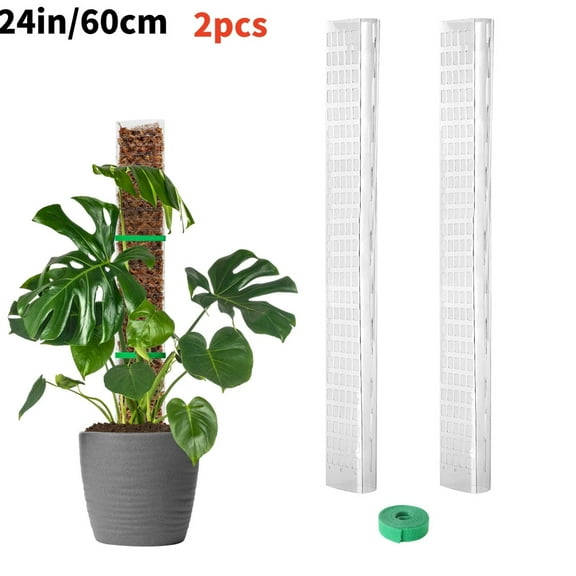 24/36/48 Inch Plastic Moss Pole for Monstera, Large D Shaped Poles Pot Climbing Plants Work Sphagnum Moss, Garden Growth Stake