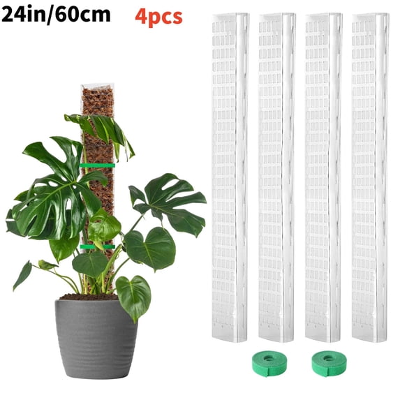 24/36/48 Inch Plastic Moss Pole for Monstera, Large D Shaped Poles Pot ...