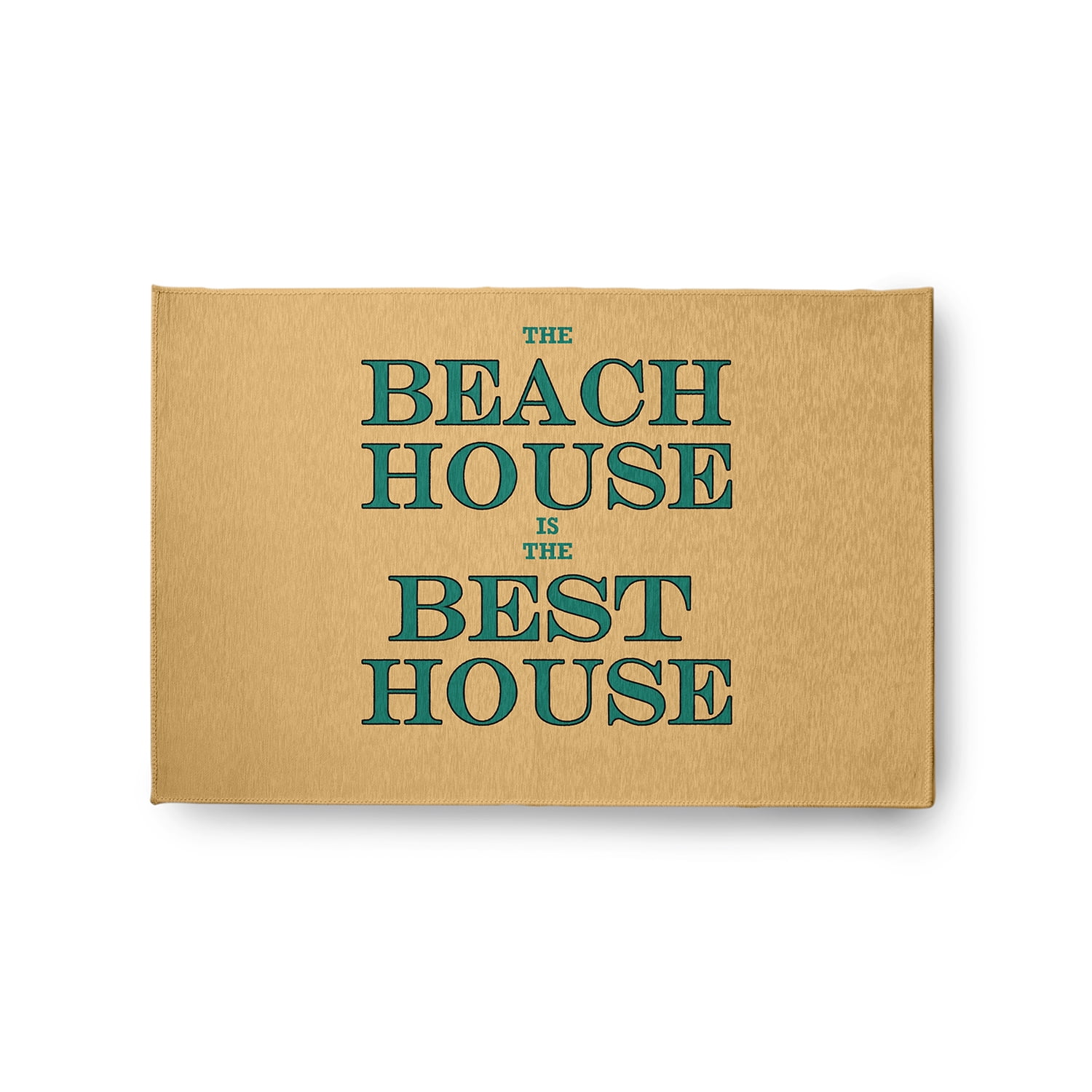24" 36" Simply Daisy Beach House Best House Beach Style Chenille Area Rug, Kelly Green