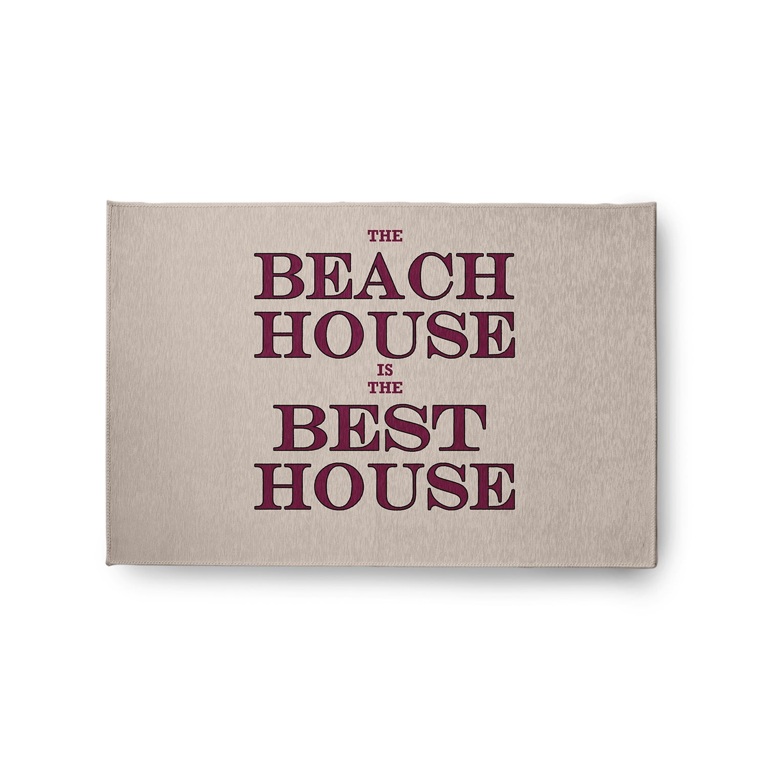 24" 36" Simply Daisy Beach House Best House Beach Style Chenille Area Rug, Maroon Red