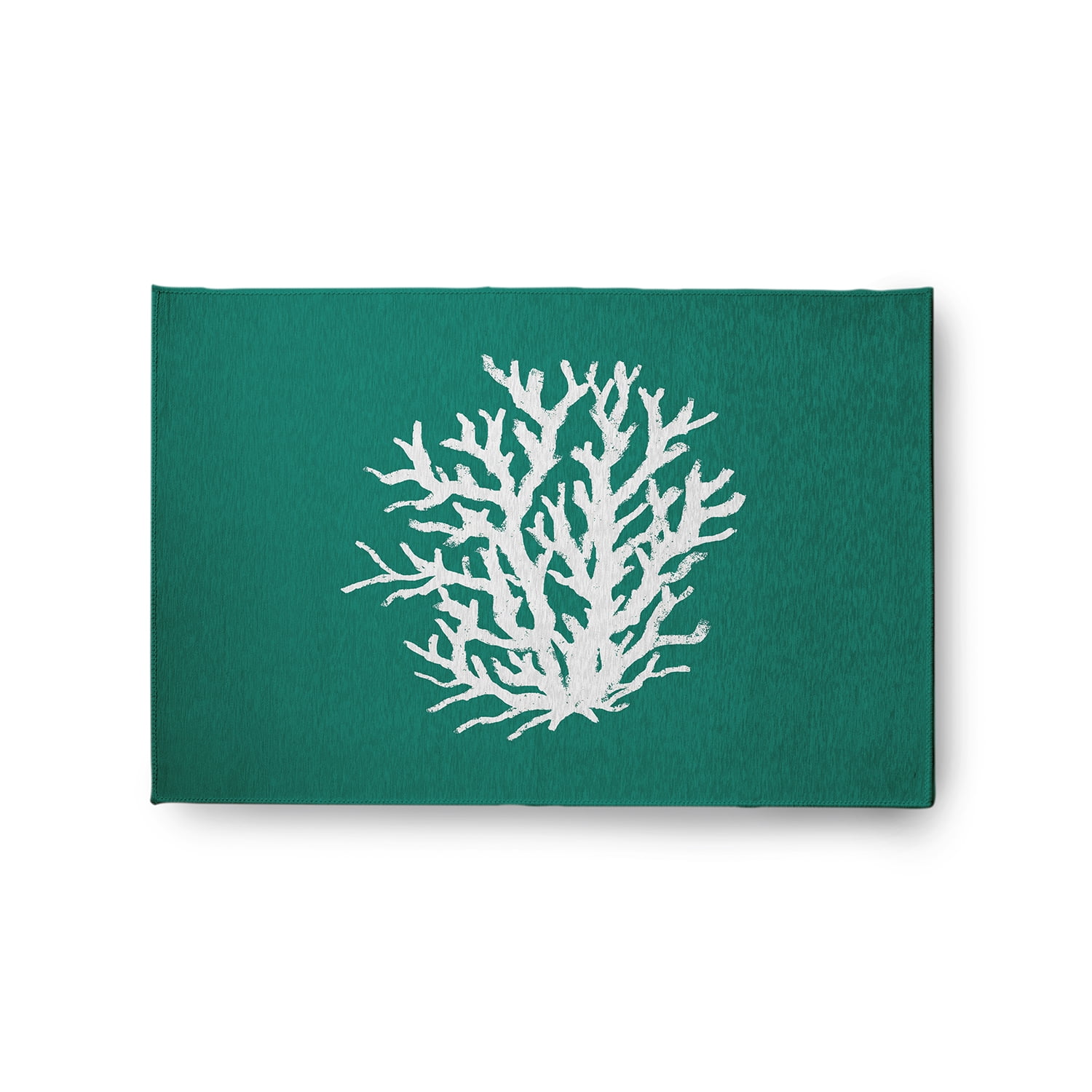 24" 36" Simply Daisy Big Seaweed Beach Style Chenille Area Rug, Kelly Green