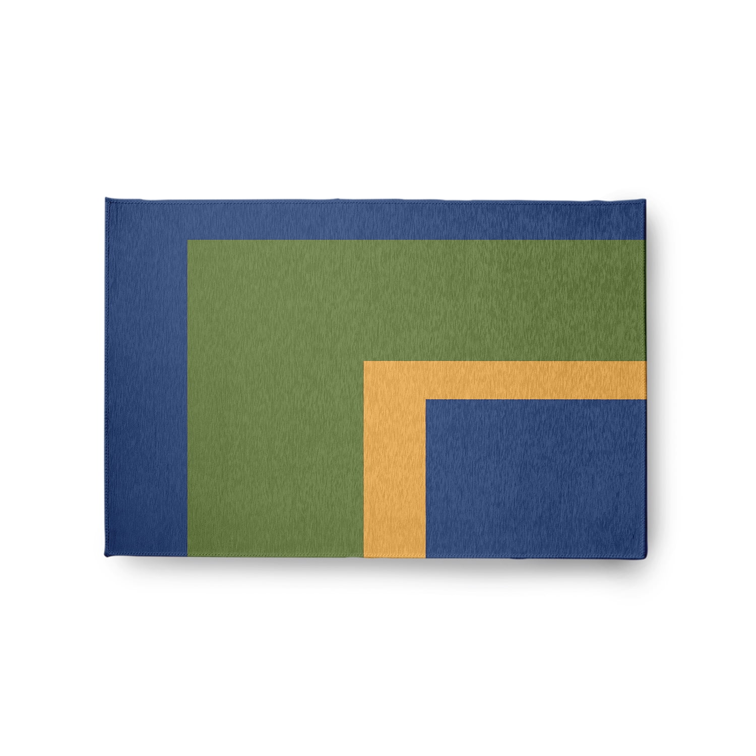 24" 36" Simply Daisy Bold Blocks Modern & Contemporary Chenille Area Rug, Nautical Navy