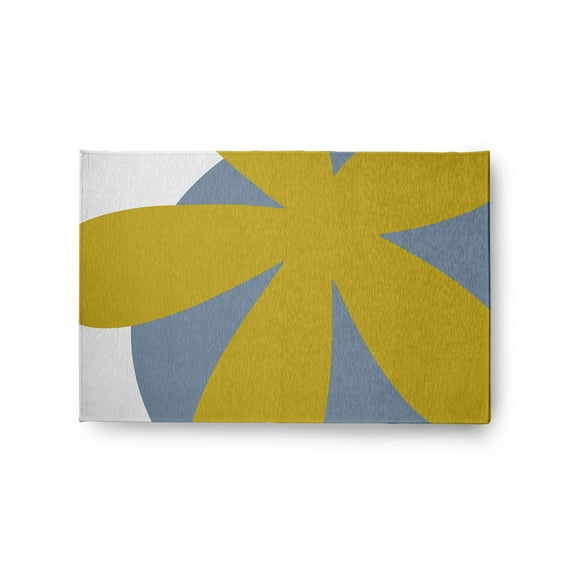 24" 36" Simply Daisy Bold Flower Modern & Contemporary Chenille Area Rug, Mustard Yellow