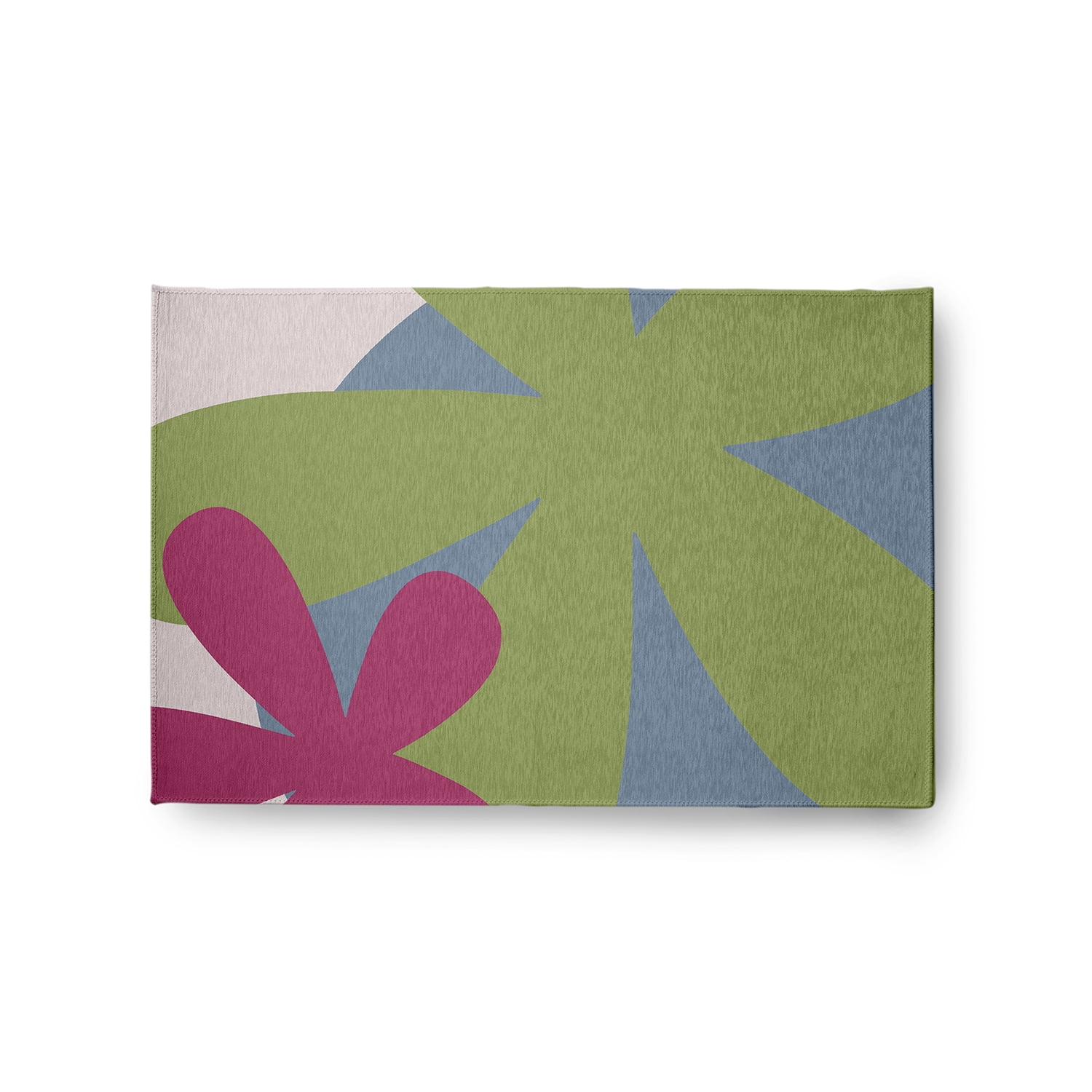 24" 36" Simply Daisy Bold Flowers Modern & Contemporary Chenille Area Rug, Apple Green