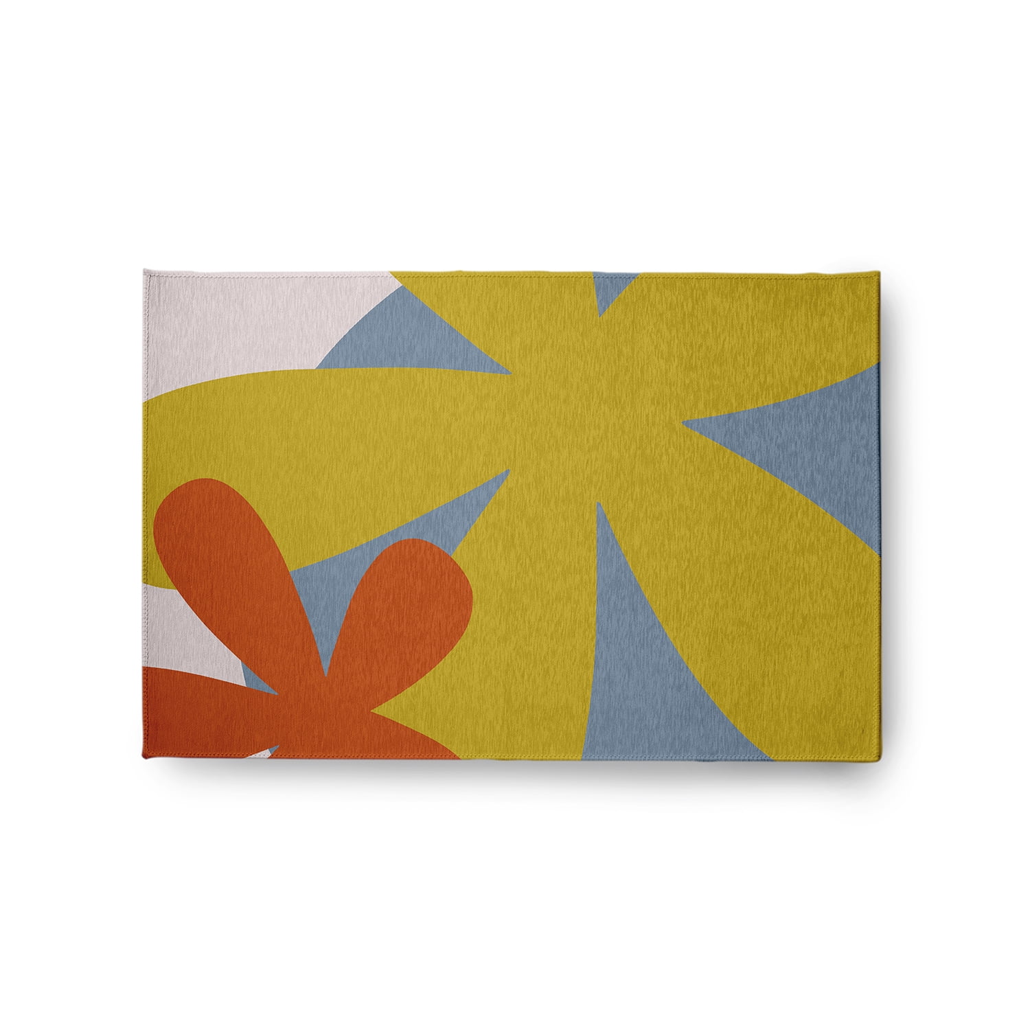 24" 36" Simply Daisy Bold Flowers Modern & Contemporary Chenille Area Rug, Mustard Yellow