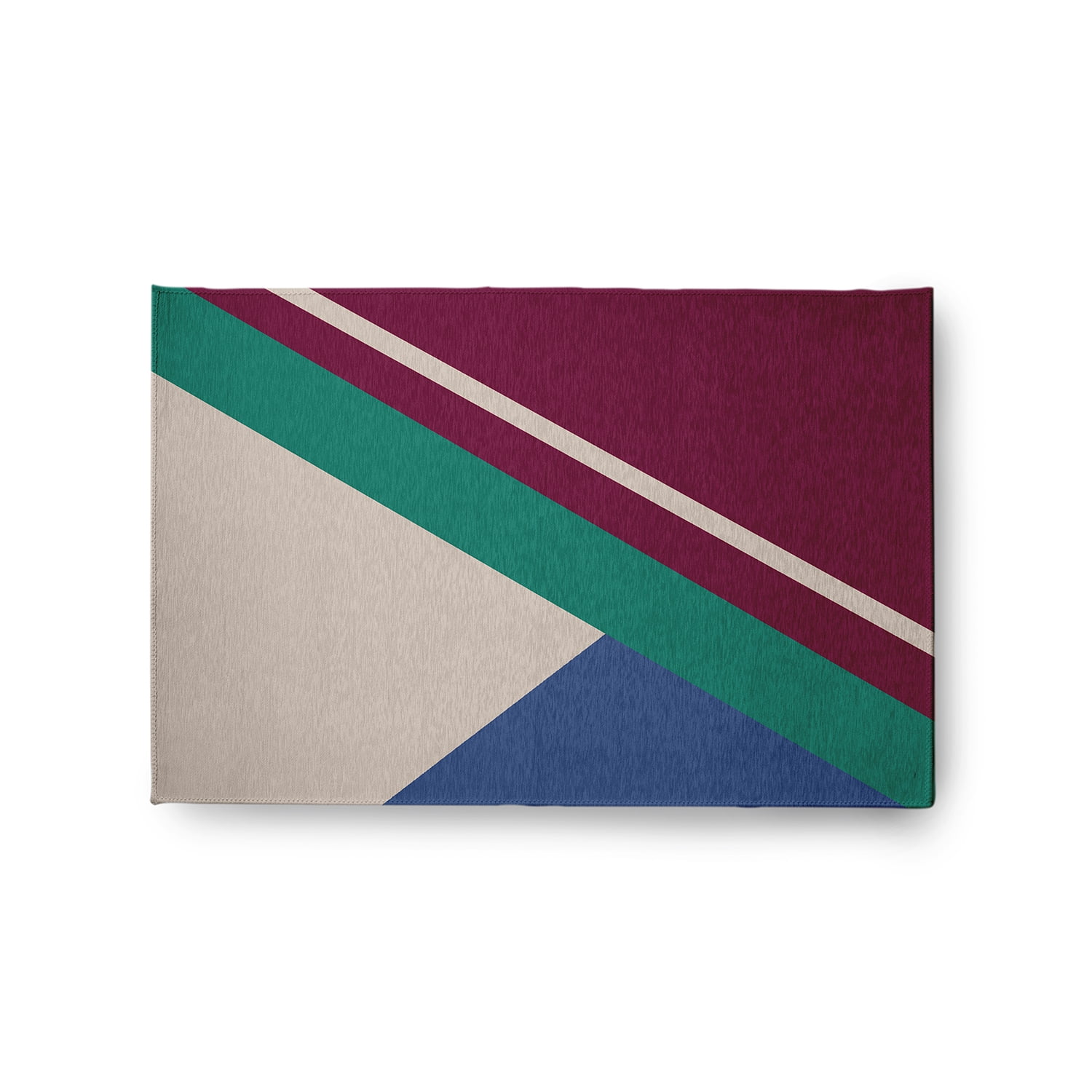 24" 36" Simply Daisy Bold Shapes Modern & Contemporary Chenille Area Rug, Maroon Red