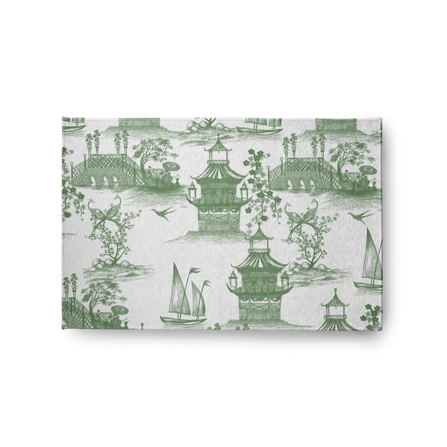 24" 36" Simply Daisy China Old Oriental Chenille Area Rug, Green