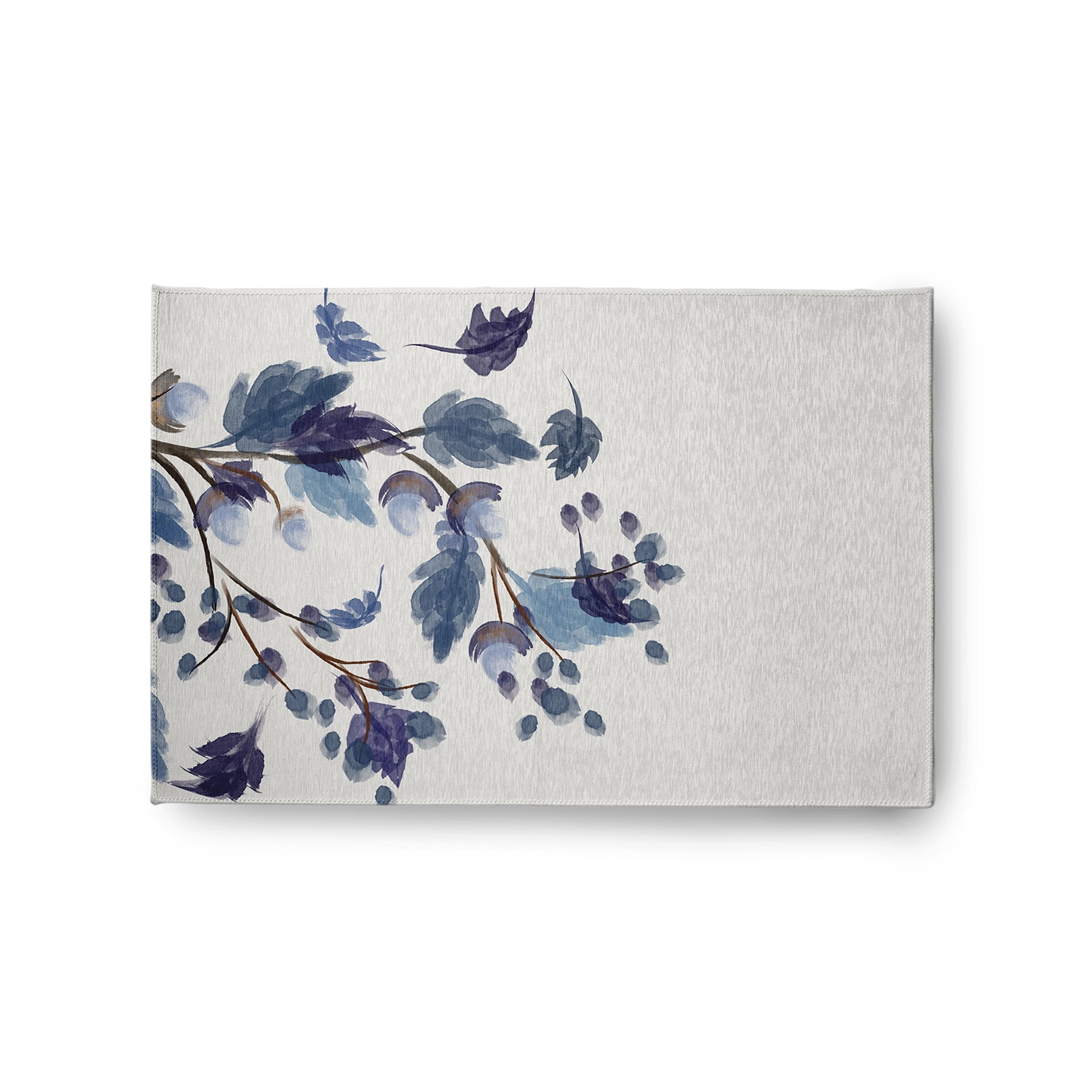 24" 36" Simply Daisy Colorful Leaves Cabin & Lodge Chenille Area Rug, Blue