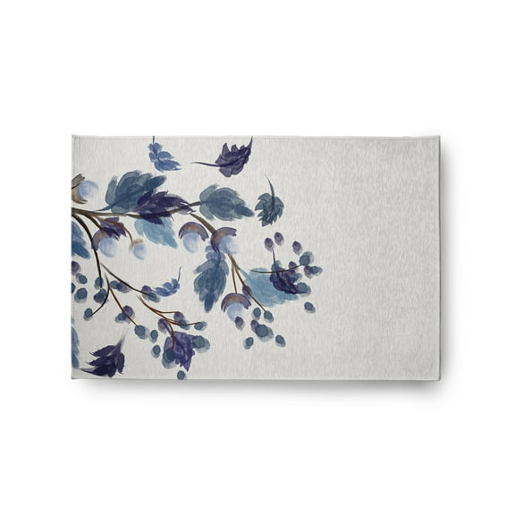 24" 36" Simply Daisy Colorful Leaves Cabin & Lodge Chenille Area Rug, Blue