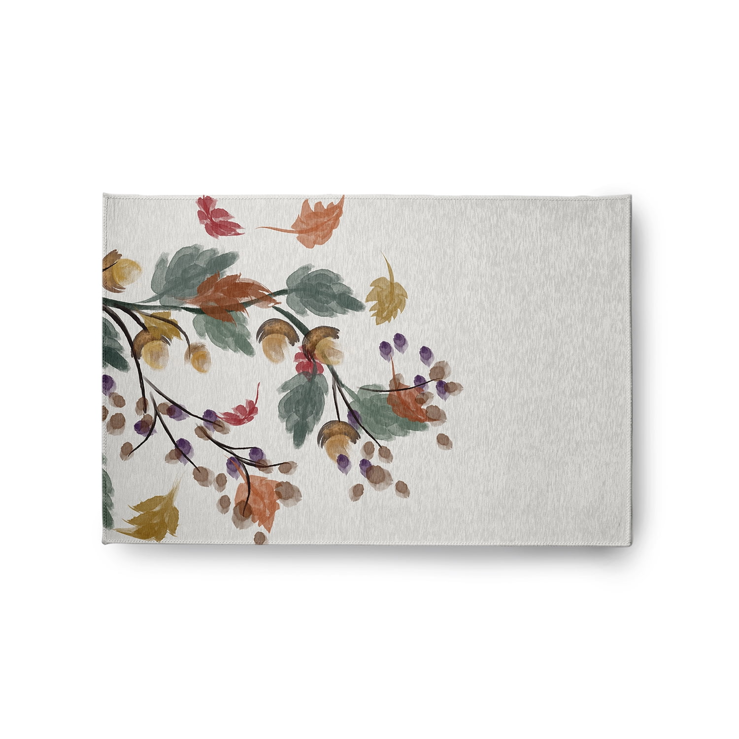 24" 36" Simply Daisy Colorful Leaves Cabin & Lodge Chenille Area Rug, Orange