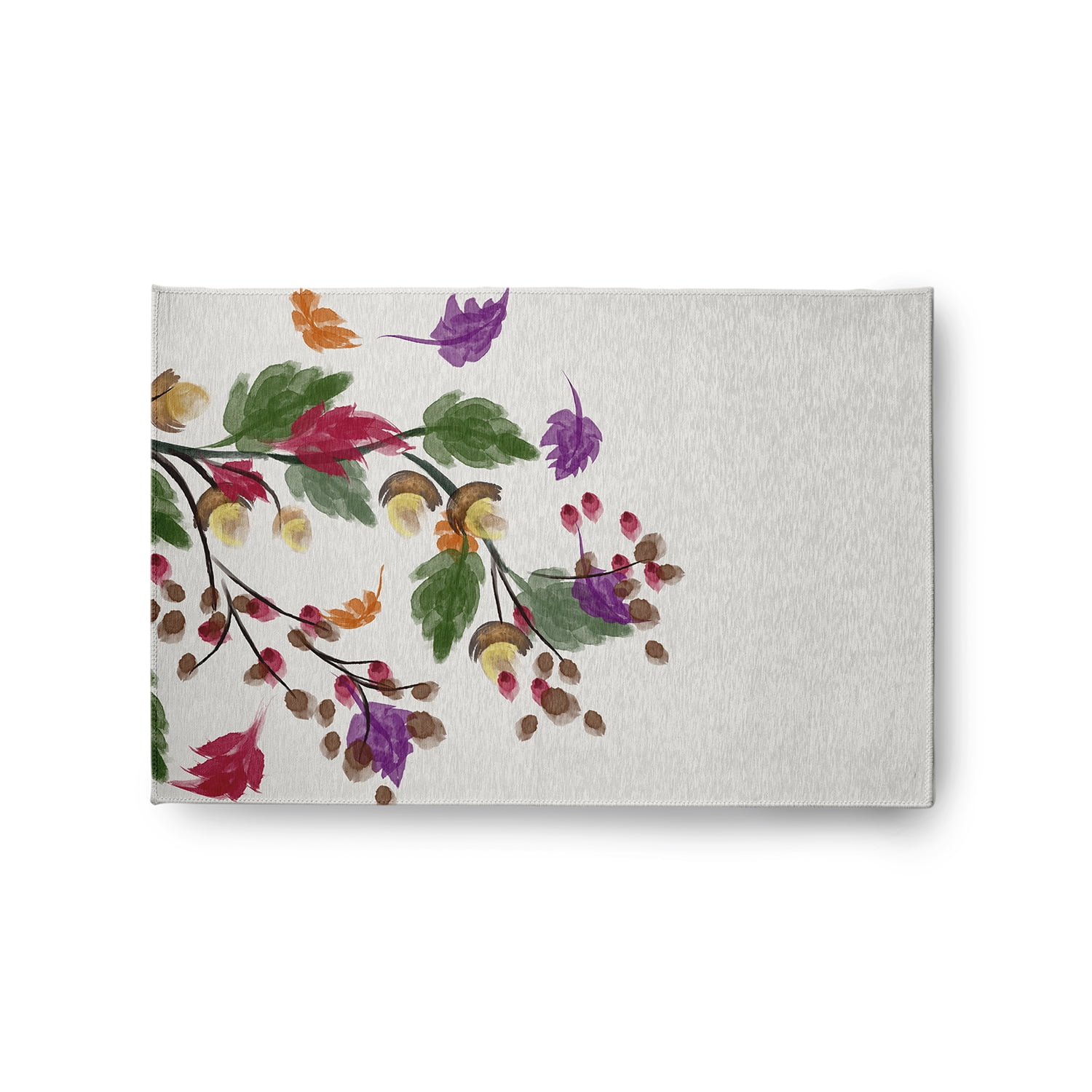 24" 36" Simply Daisy Colorful Leaves Cabin & Lodge Chenille Area Rug, Purple