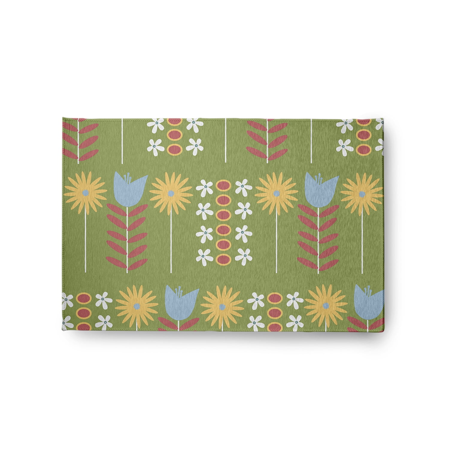 24" 36" Simply Daisy Daisy May's Garden Scandinavian Chenille Area Rug, Apple Green