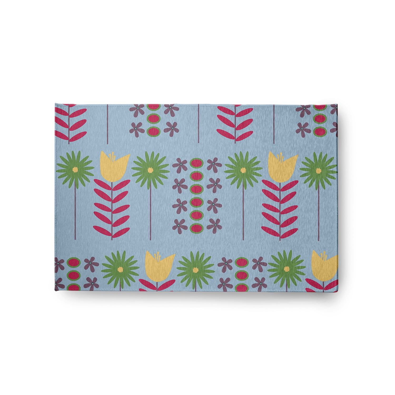 24" 36" Simply Daisy Daisy May's Garden Scandinavian Chenille Area Rug, Lighter than Air Blue
