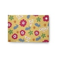 thumbnail image 1 of 24" 36" Simply Daisy Flowery Love with Bunnies Traditional Chenille Area Rug, Daffodil Yellow-Blue, 1 of 4
