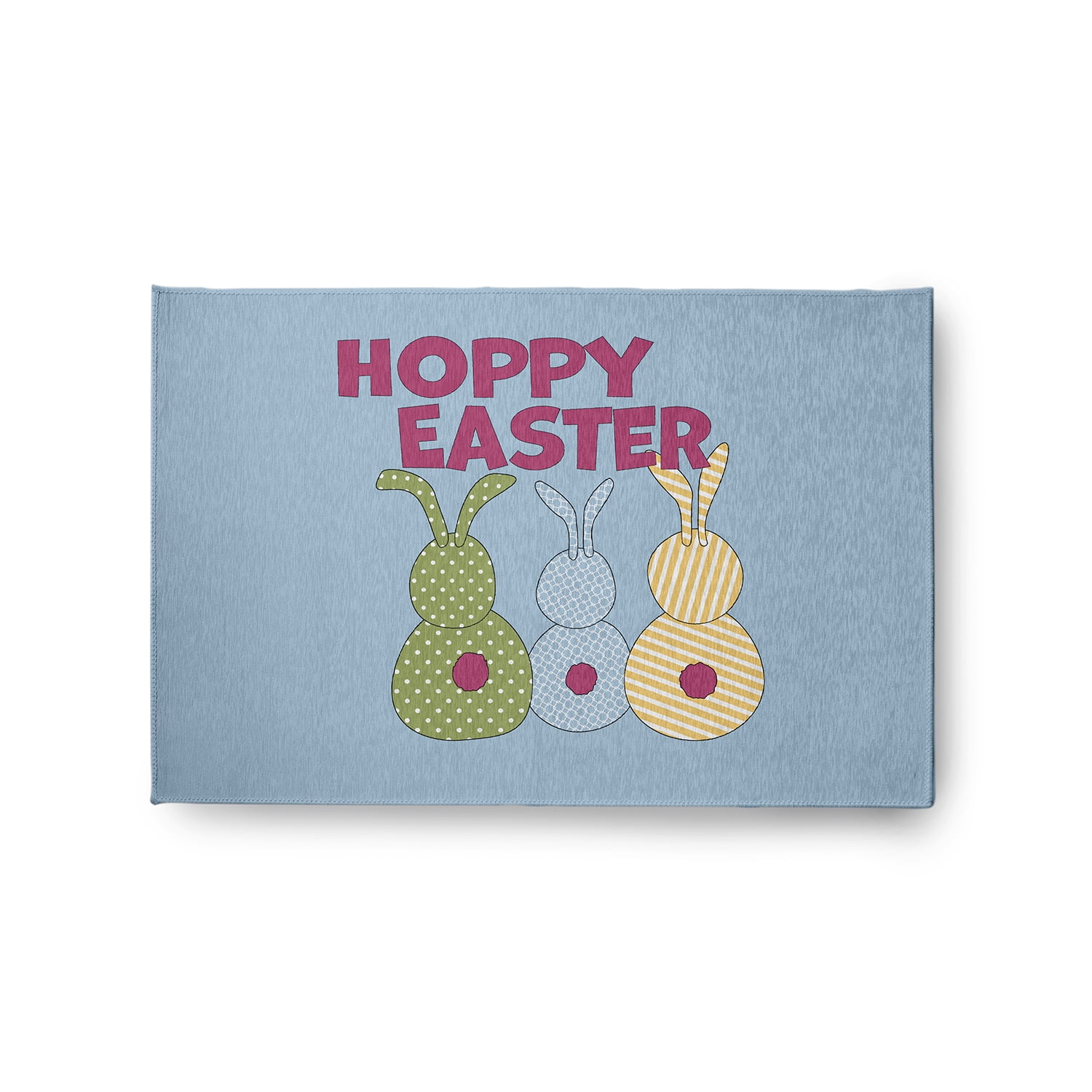 24" 36" Simply Daisy Hoppy Easter Novelty Chenille Area Rug, Lighter than Air Blue