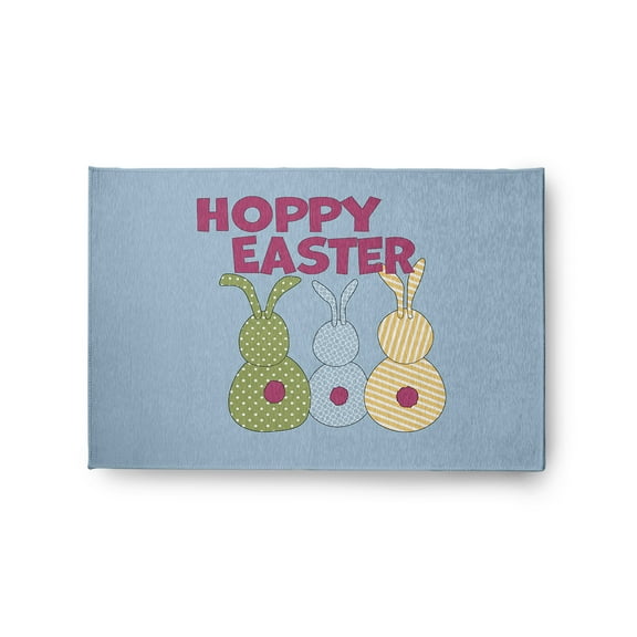 24" 36" Simply Daisy Hoppy Easter Novelty Chenille Area Rug, Lighter than Air Blue