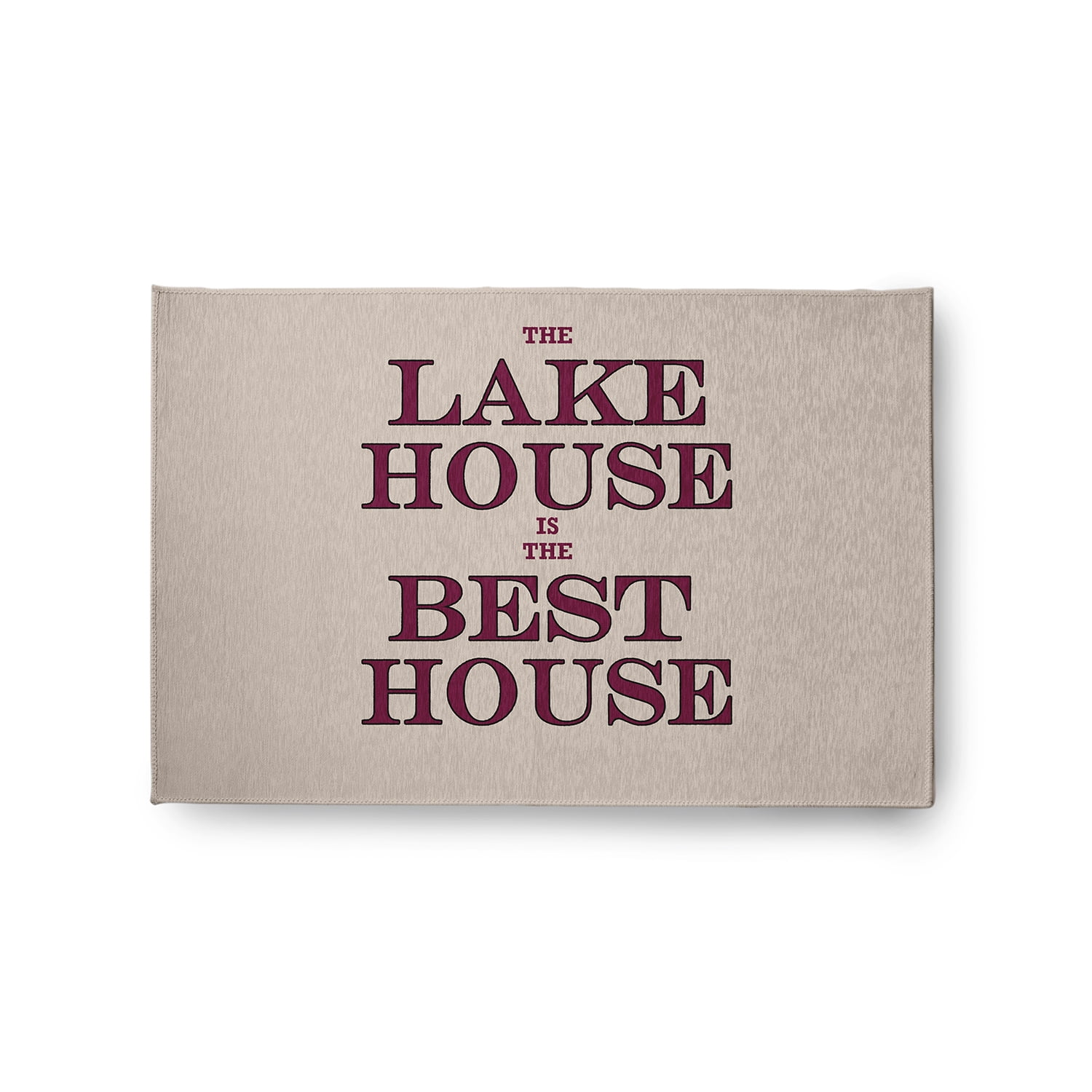 24" 36" Simply Daisy Lake House Best House Beach Style Chenille Area Rug, Maroon Red