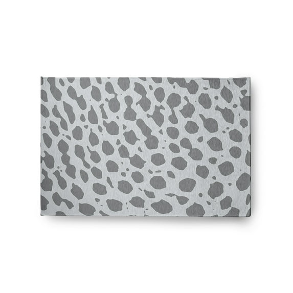 24" 36" Simply Daisy Leopard Pattern Modern & Contemporary Chenille Area Rug, Dark Grey