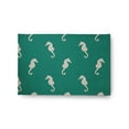thumbnail image 1 of 24" 36" Simply Daisy Sea Horses Beach Style Chenille Area Rug, Kelly Green, 1 of 4