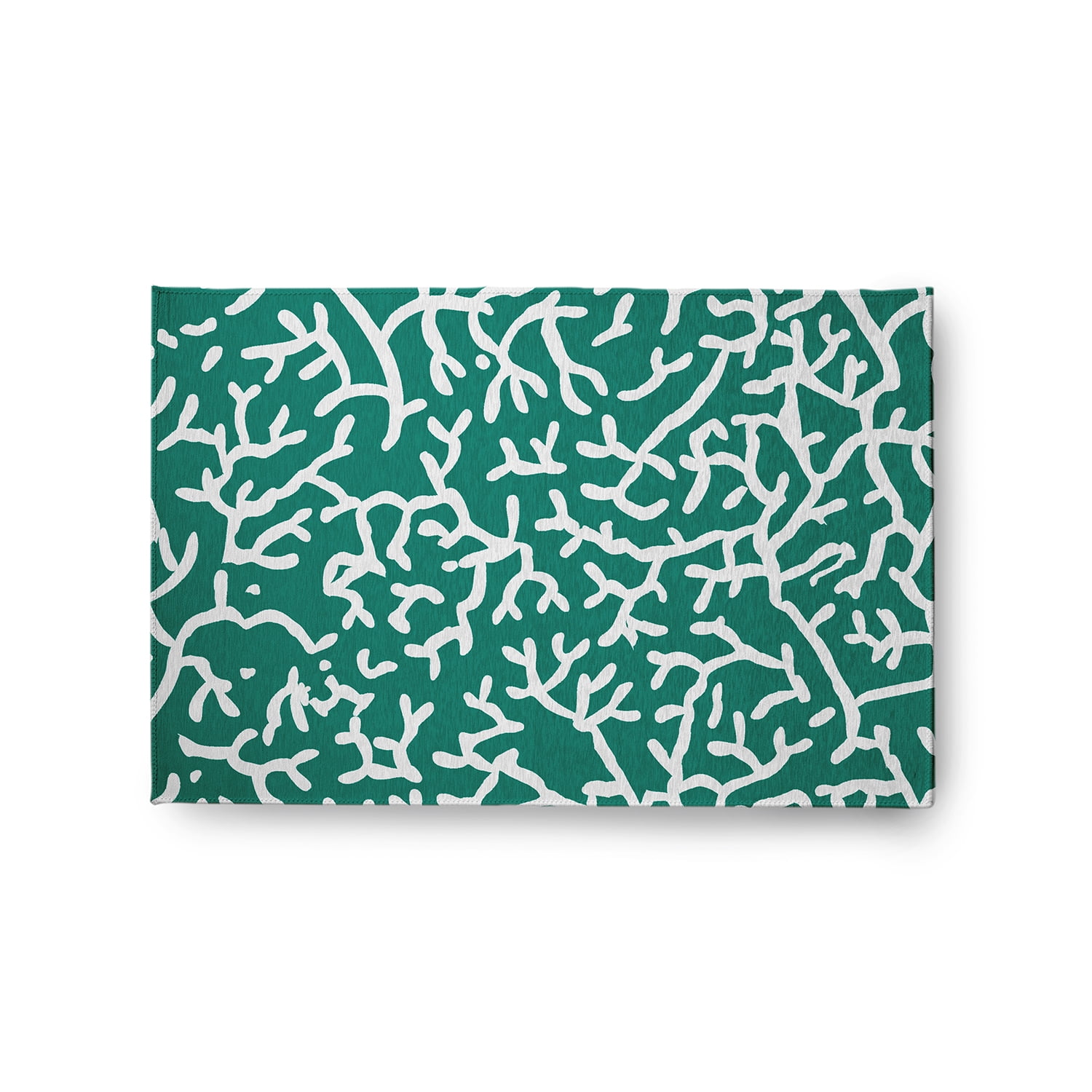24" 36" Simply Daisy Seaweed Beach Style Chenille Area Rug, Kelly Green