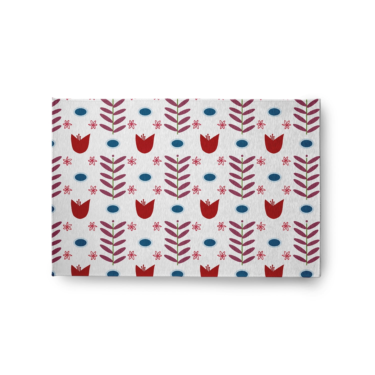24" 36" Simply Daisy Spring Garden Scandinavian Chenille Area Rug, White-Red