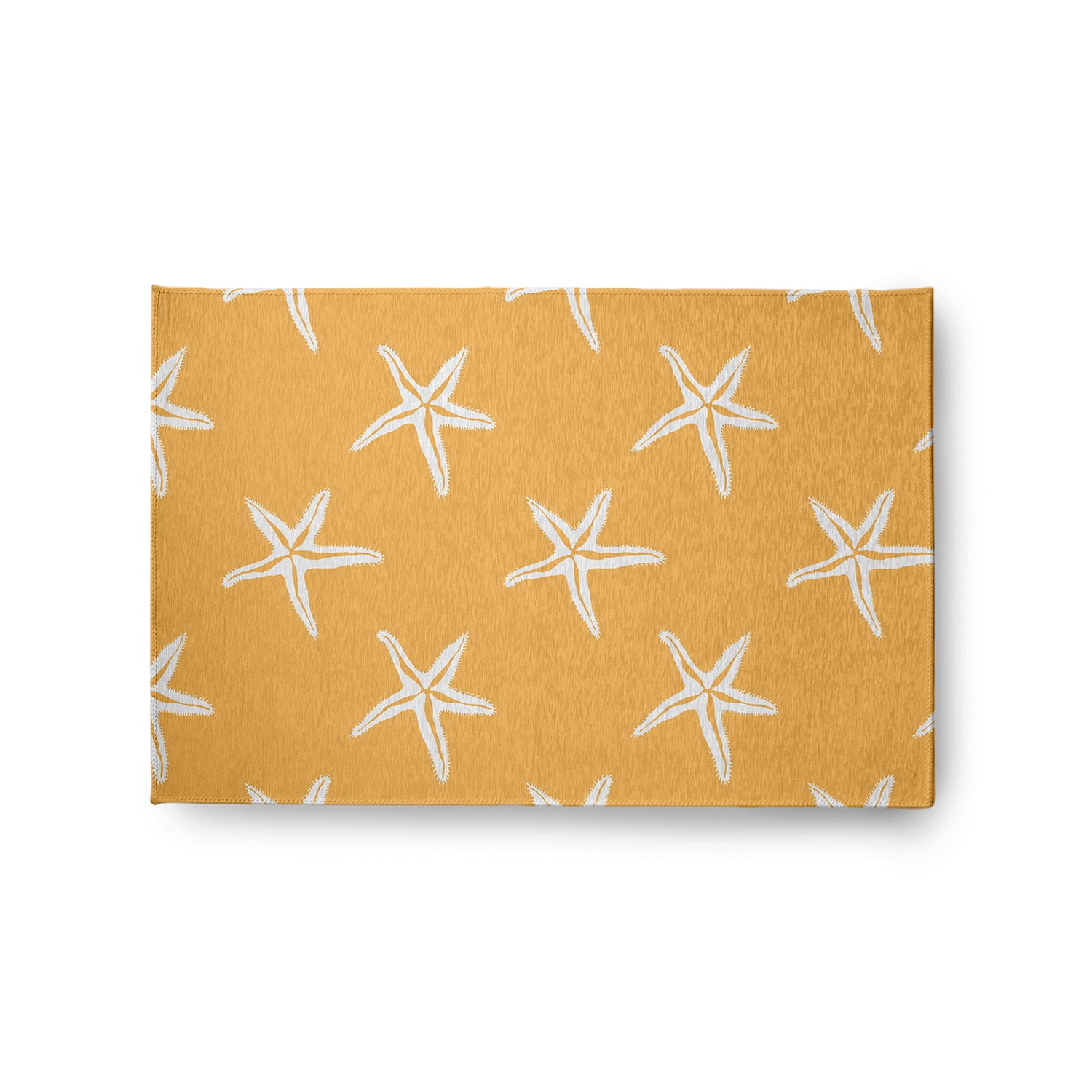 24" 36" Simply Daisy Starfish Beach Style Chenille Area Rug, Egg Yolk Yellow