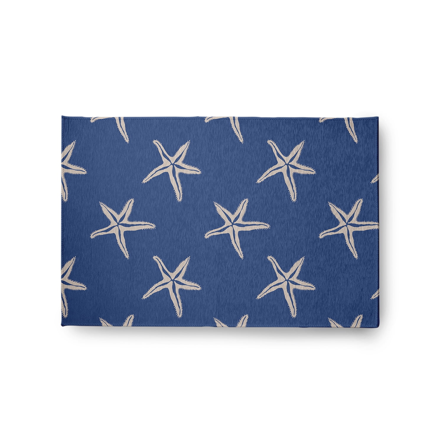24" 36" Simply Daisy Starfish Beach Style Chenille Area Rug, Nautical Navy