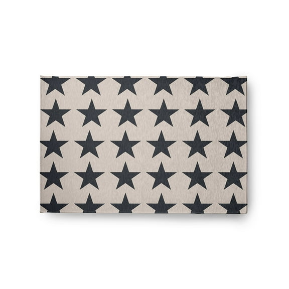 24" 36" Simply Daisy Stars Americana Chenille Area Rug, Blue