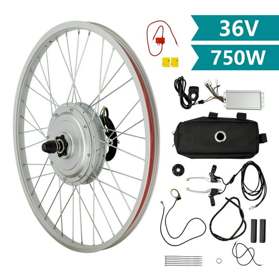 24" 36V 750W Electric Bicycle Conversion Kit Front Wheel Kit Ebike Hub Motor Set