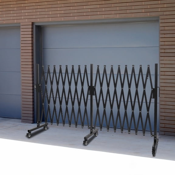 24.4*17.7*40 in Mobile Suitable Length Diamond Shaped Black Folding Portable Fence Gate for Garages