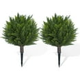 thumbnail image 1 of 24.4" Artificial Topiary Ball Trees, 2 Pack Fake Bushes with Ground Spike for Front Porch Garden Yard Decor, 1 of 7