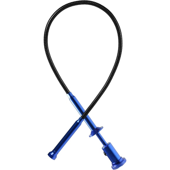 24.4 in Claw Grabber Tool,Bendable Hose Reacher Pickup with LED Light,4 Claw Picking Tool for Garbage Litter Pick Home Sink Drain and Metal Small Items. (Blue)