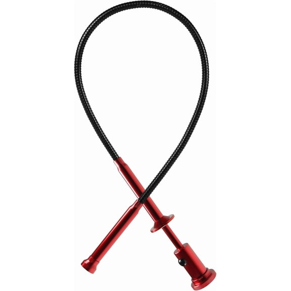 24.4 in Claw Grabber Tool,Bendable Hose Reacher Pickup with LED Light,4 Claw Picking Tool for Garbage Litter Pick Home Sink Drain and Metal Small Items. (Red)