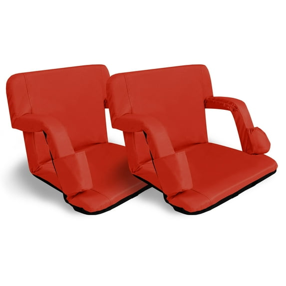 24.4" Wide Stadium Seat For Bleachers With Back Support 6 Reclining Options,Folding Bleacher Chair,Comfortable Cushion,Water-Resistant,Portable For Sporting Events,Camping