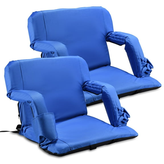 24.4" Wide Stadium Seat For Bleachers With Back Support 6 Reclining Options,Folding Bleacher Chair,Comfortable Cushion,Water-Resistant,Portable For Sporting Events,Camping