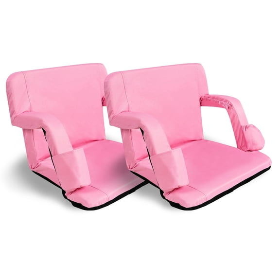 24.4" Wide Stadium Seat For Bleachers With Back Support 6 Reclining Options,Folding Bleacher Chair,Comfortable Cushion,Water-Resistant,Portable For Sporting Events,Camping