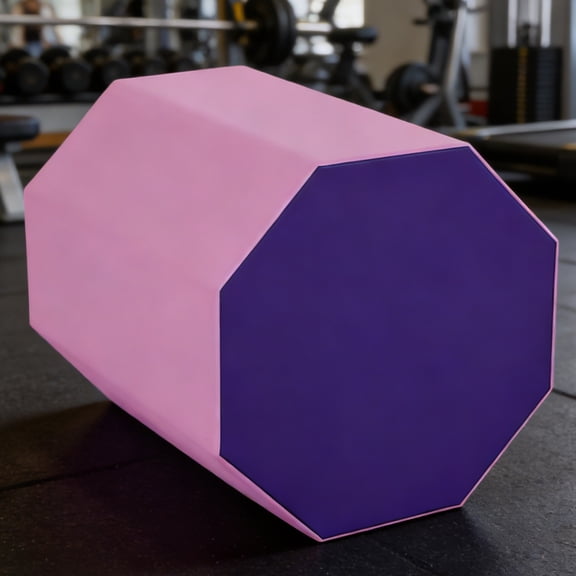 24.4" x 25.6" Octagon Tumbler, Octagon Gymnastics Mat Skill Shape Handsprings Backbend Somersault Tumbling Trainer for Home Gym Fitness (Purple & Pink)