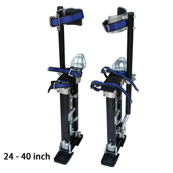 24-40" Drywall Stilts Grade Adjustable Auminum Tool Stilt Silver for Painting Cleaning
