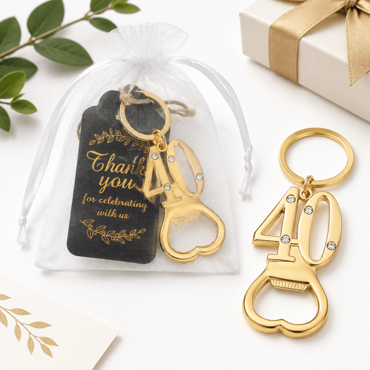 24 40th Keychain Bottle Opener 40 Birthday Party Favors For Guests Beer ...