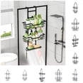 thumbnail image 1 of 24.41x12.2x4.72 Inch Bathroom Shower Hanging Rack 3 Tier Organizer with Soap Rack Towel Sponge Holder Over Shower Head Black Stainless Steel Modern Design Easy to Clean Durable, 1 of 9
