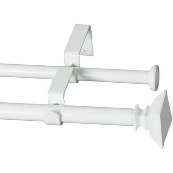 24"-48"/ 48"-84"/ 84"-120" Square UrnTelescoping Double Window Treatment Curtain Rod 5/8-inch Diameter for Home Office Bathroom Balcony
